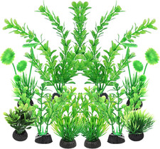 Artificial Fish Tank Plants, Plastic Aquarium Decorations, Green Accessories, 10