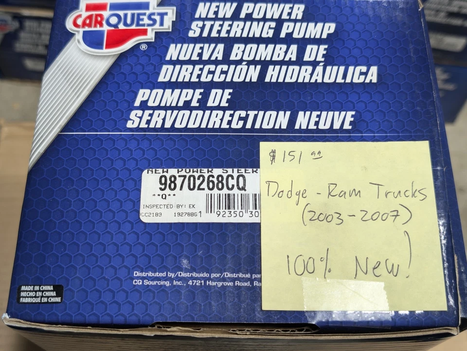 NOVA Bomba de Direção Elétrica - Dodge RAM 1500 2500 3500 (2003-07) CARQUEST 9870268CQ - Imagem 2 de 4