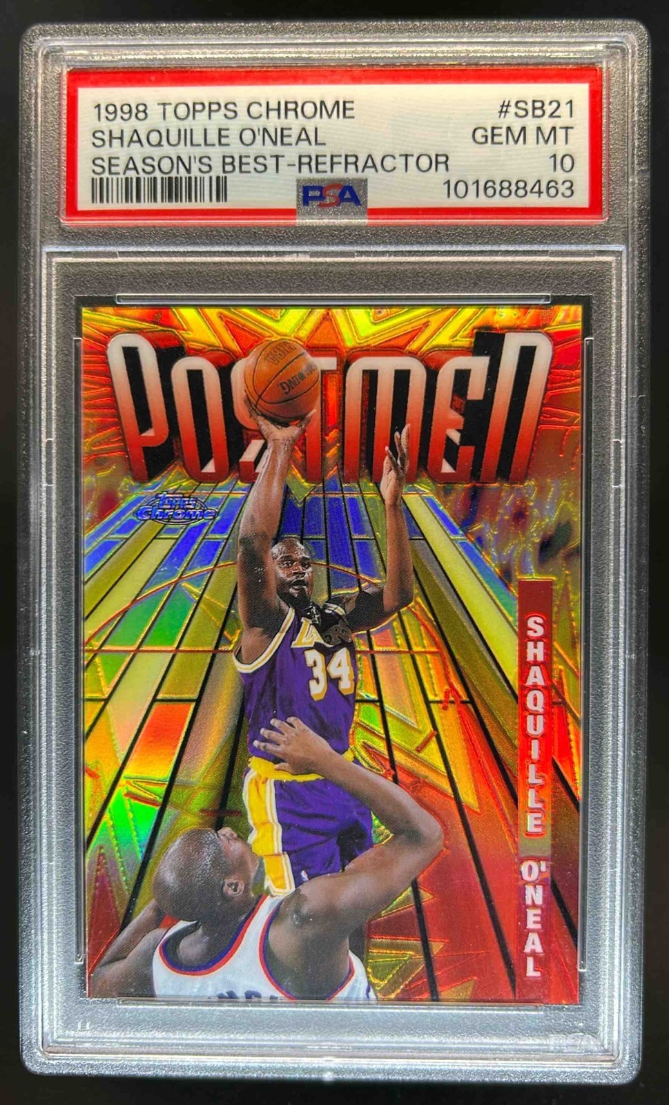 1998-99 Topps Chrome Shaquille O'Neal Season's Best Refractor #SB21 PSA 10