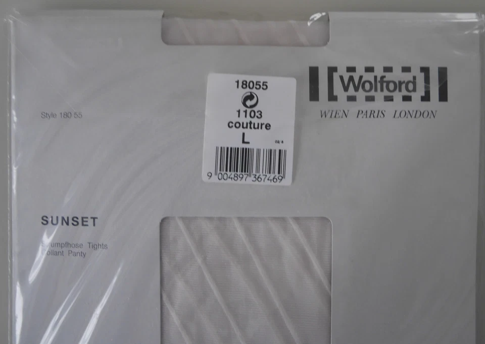 Absolutamente Raro: ¡Medias Wolford Sunset! Talla L! Color: Alta costura (blanco crema) Foto 2 de 2