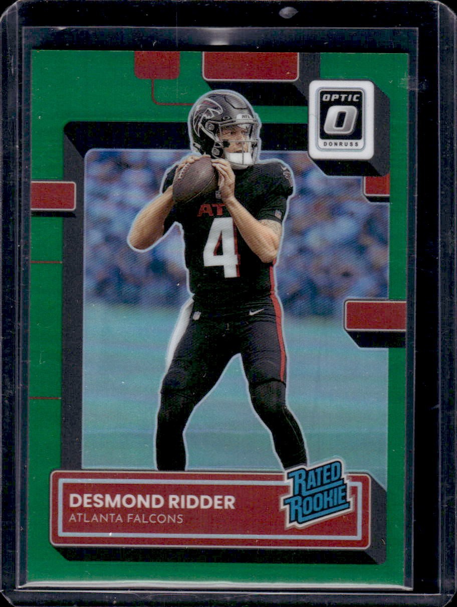 Desmond Ridder 2022 Donruss Optic #202 Rated Rookie Green Prizm #4/5