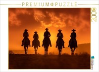 Calvendo Puzzle Legends Of The West: Five Cowboys In The Sunset | 2000 Pieces, F