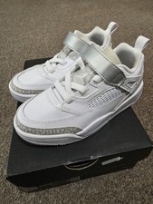 Jordan Spizike Low Pre School Kids Trainers Sneakers New Boxed UK11.5 White/Grey