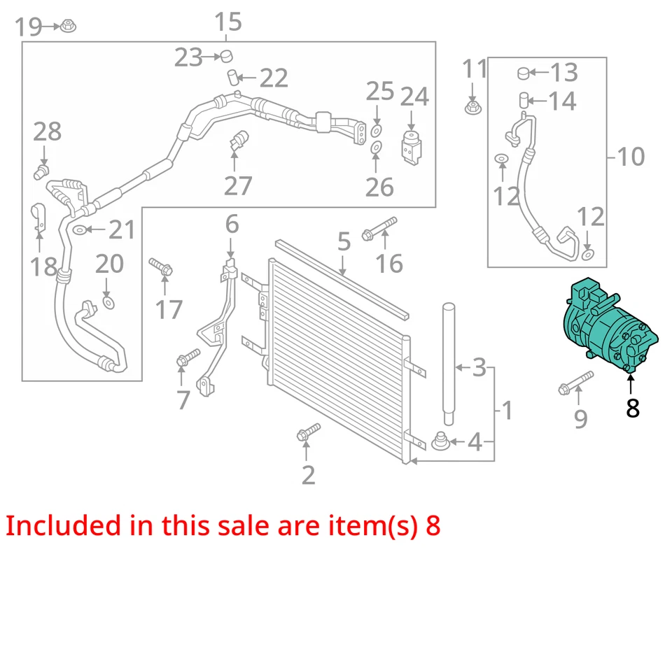 2017 Kia Niro ar condicionado AC compressor fabricante de equipamento original 79K milhas - LKQ397341347 - Imagem 4 de 4