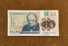 AA05 Prefix Polymer UK £5 Banknote Circulated But In Good Condition