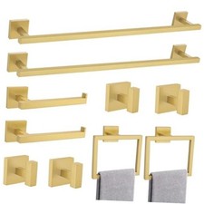 Bathroom Hardware Accessories Set 10 Pieces, 23.6" 10-Pieces Set Brushed Gold