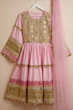 Afghan Dress handmade afghani kuchi traditional modest pink nikkah ghand