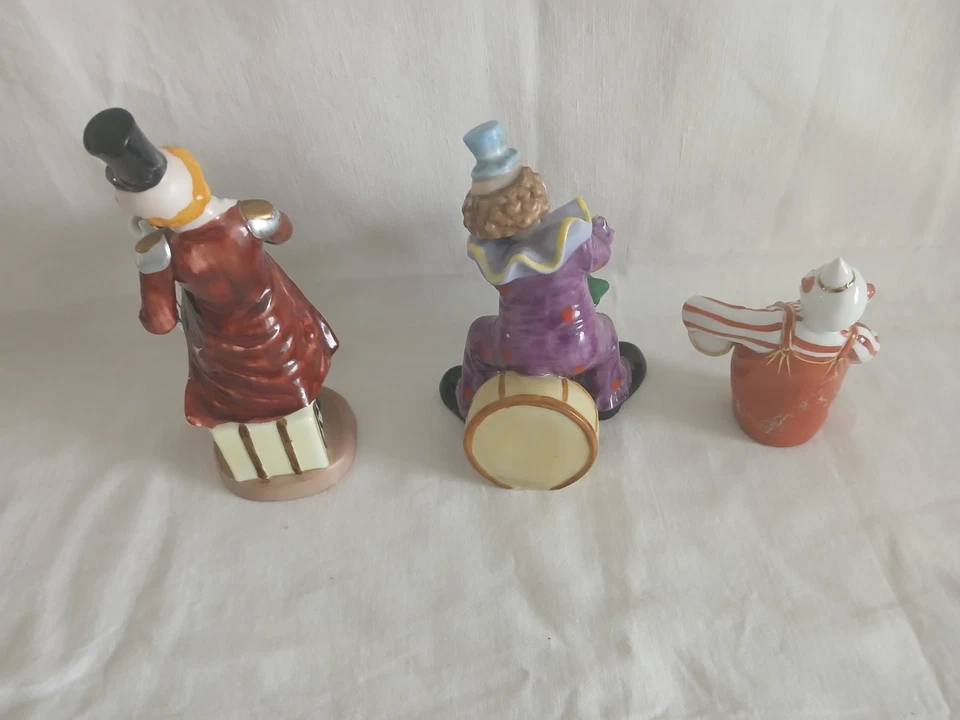 Konvolut 3 x handbemalte hochwertige Porzellan Clowns Porzellanclowns - Bild 3 von 4