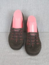 Skechers Womens 8 Slip On Shoes Relaxed Fit Memory Foam Black w/Pink