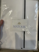 Matouk Italy New 2pc King Cases Bergamo 500TC Percale Giza-87 BLACK