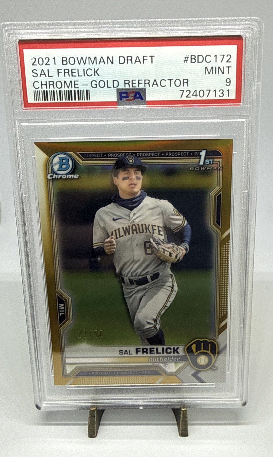 2021 Bowman Draft Sal Frelick Chrome Gold Refractor 1st Prospect #22/50