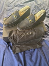 Gucci Loafers Shoes Suede Brown 1953 Horsebit Buckle Mens US 8 UK 7.5 EU 41.5