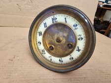 Antique French 8 day clock movement works ENAMEL dial bezel 108mm hole MARTI