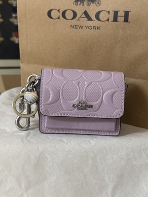 NWT Coach Klare Bag Charm In Signature Leather With Heart Charm