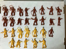 Lot of 28 MPC Plastic Cowboys, Soldiers Tan, Brown 2" tall