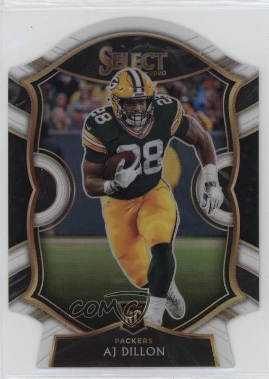 2020 Panini Select Concourse White Prizm Die-Cut AJ Dillon #65 1c3k