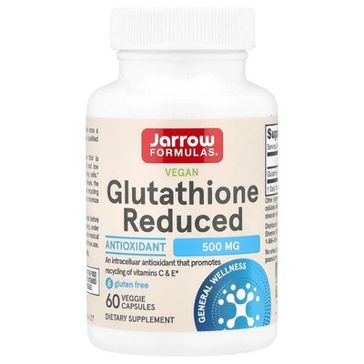 Vegan Glutathione Reduced, 500 mg, 60 Veggie Caps