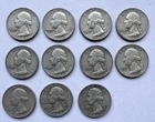 1960-D Washington Quarters Lot Of 11 Quarters 90% Silver