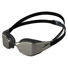 Speedo Fastskin Hyper Elite Mirrored Swimming Goggles, Black/Chrome