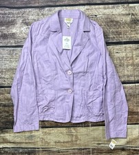 Talbots Blazer Jacket Womens Size 10 Irish Linen Blend Lavender