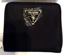 GUESS EYG839537 ECO GEMMA SMALL ZIP AROUND WALLET WOMEN RPET BLACK