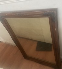 House Living Room Solid Wood Carved Wall Mirror 25 Inch By 35 Inch