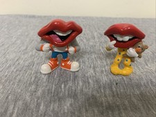 Vintage 1989 Applause Hardee s Tang Lips PVC Figures Lot of 2