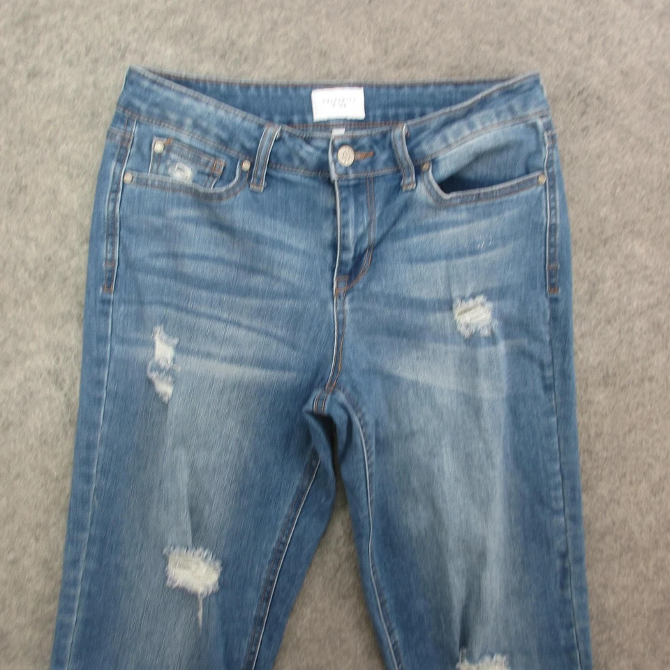 Pantalones de mezclilla elásticos rasgados desgastados azul novia 9/29 Celebrity Pink para mujer Foto 2 de 4