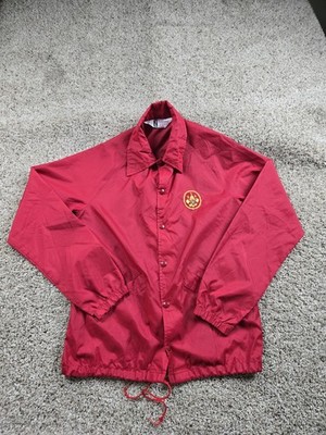 Vintage Boy Scouts Of America Jacket Small Mens Red Snap Front USA Made 80s
