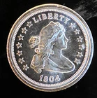 1804 Liberty Bust Dollar Design High Relief Rare Bullion-0.999 Silver 1 Oz Coin