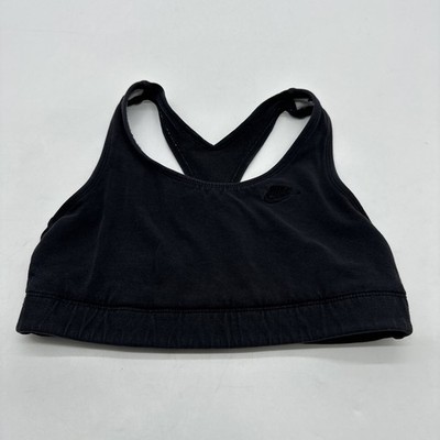 Nike Sport Bra Girls Small Black Logo Embroidered ..#36124