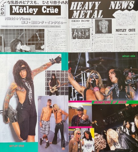 MOTLEY CRUE NIKKI SIXX TOMMY LEE VINCE NEIL 1991 CLIPPINGS JAPAN IR 10O 6PAGE