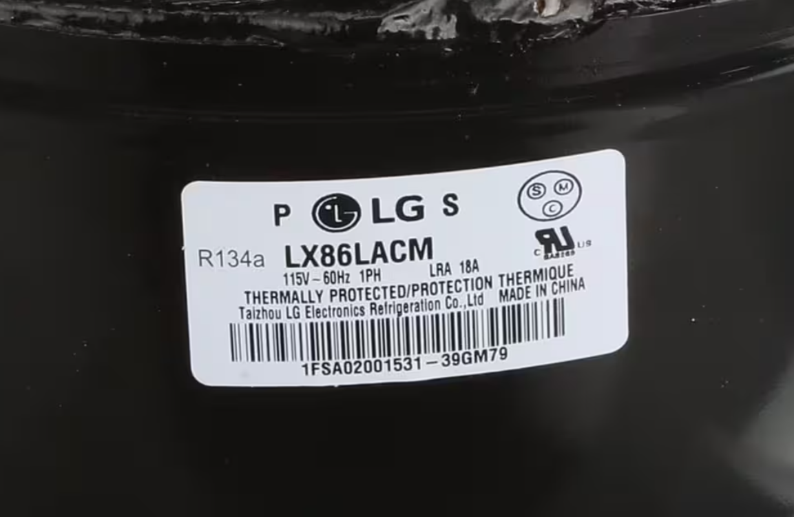 LG Appliances LX86LACM, Compressor, R134A, 115V, 60HZ, 1 Phase