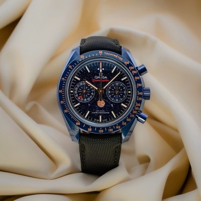 Omega Speedmaster Moonphase Blue Side Of The Moon Aventurine With Extra Strap