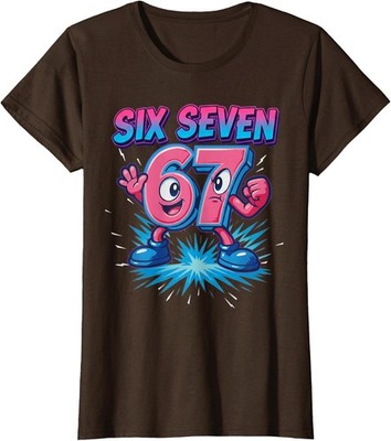 Funny 67 Six Seven Viral Italian Brainrot Meme Ladies' Crewneck T-Shirt