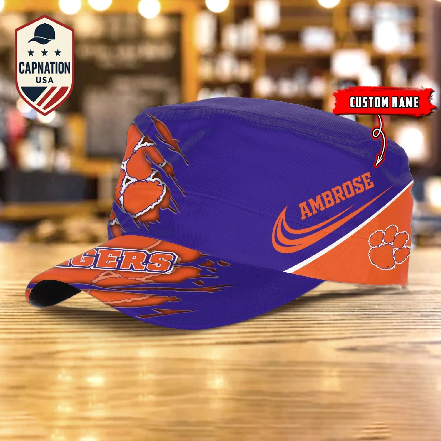 Clemson-Tigers Military Cap Trucker Hat Baseball Cap Army Cap