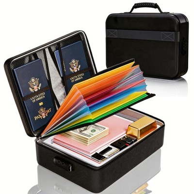 Fireproof Document Box (Soft-Shell) with Lock, 5200°F Fireproof & Water-Resis...