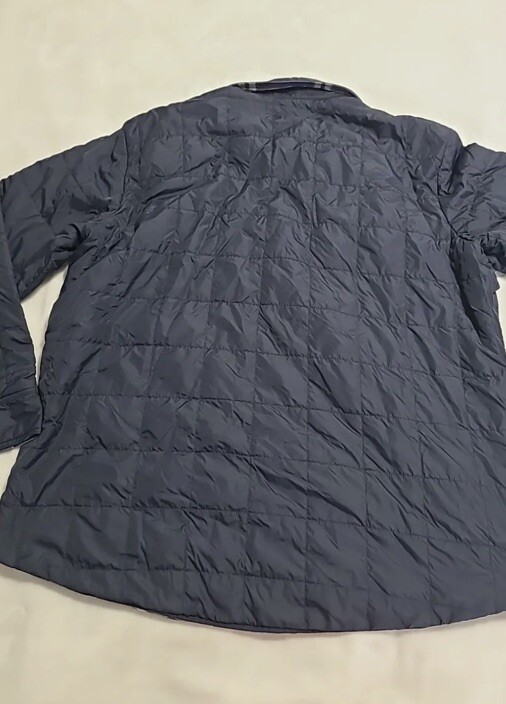 LL Bean Mens Reversible Flannel Shirt Jacket Plaid Quilted Zip Rare