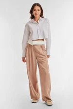 Soho Foldover Trouser/Pant/Mocha/Black THE NOLI SHOP/NOLI YOGA