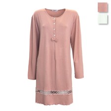 Camicia da notte Robin di Toscana Lingerie in viscosa - Taglie forti AB046