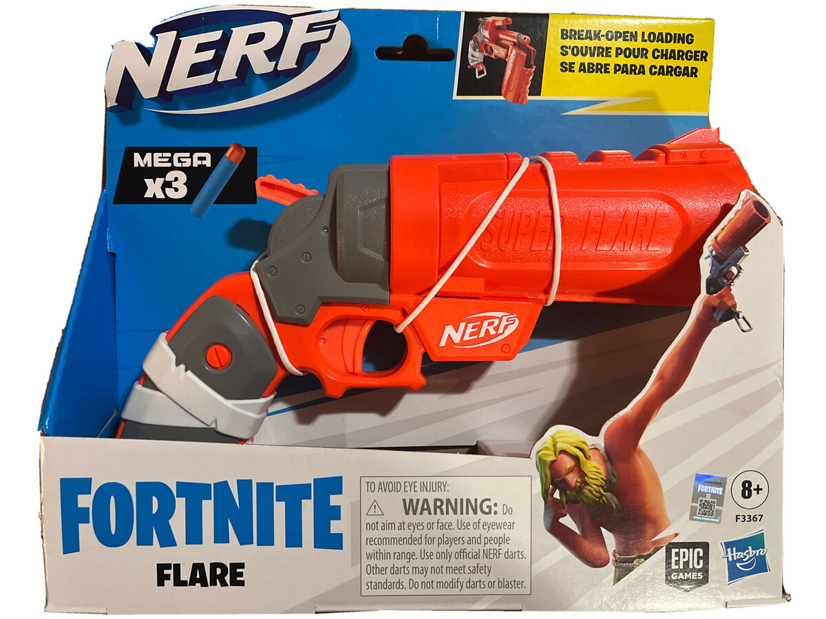 NERF Fortnite Flare Dart Blaster, Break-Open Loading, Includes 3