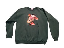 VINTAGE 90's Tigger Disney Store USA MADE Sweatshirt Green Large Y2K Big Graphic