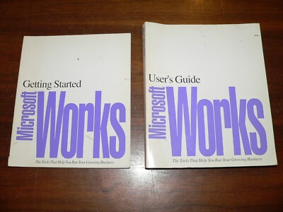 Vintage Microsoft Works 2.0 User's Guide and Getting Started Reference Books