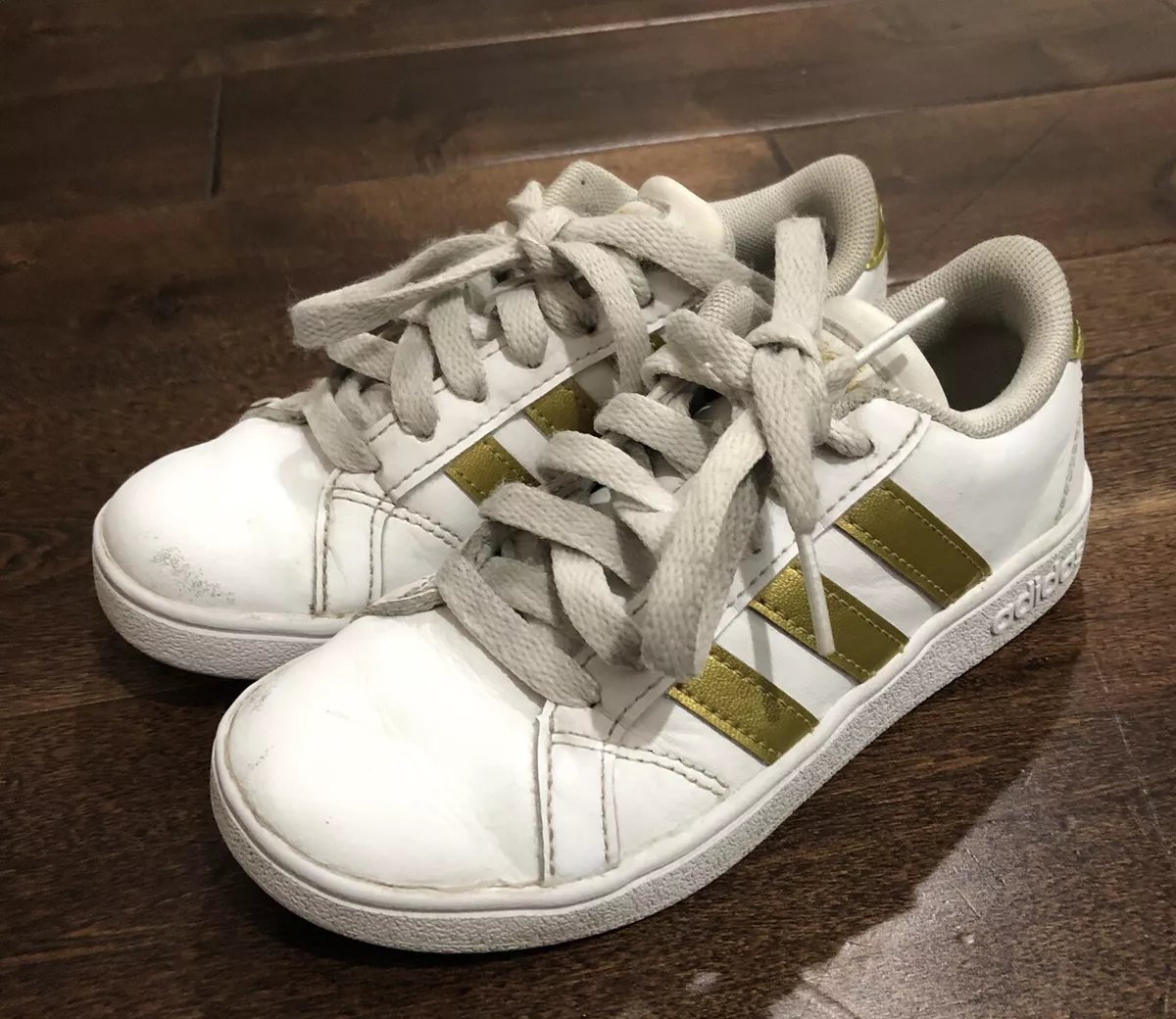 Adidas Baseline White/ Gold shoes Original - Kids - Size 11K | eBay