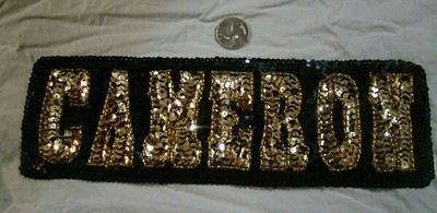 32 Black & Gold CAMERON Sequin Bead Applique Patch 