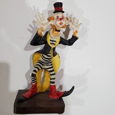 Clown Figurine With coat, Top Hat 8", vintage, multicolor, see description