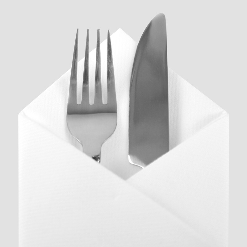 White Disposable Napkins 40cm Linen Feel Luxury Airlaid Paper Pack of