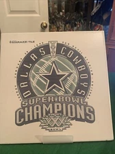 Rare Vintage Super Bowl XXX Dallas Cowboys Marazzi Framed Tile 12X12
