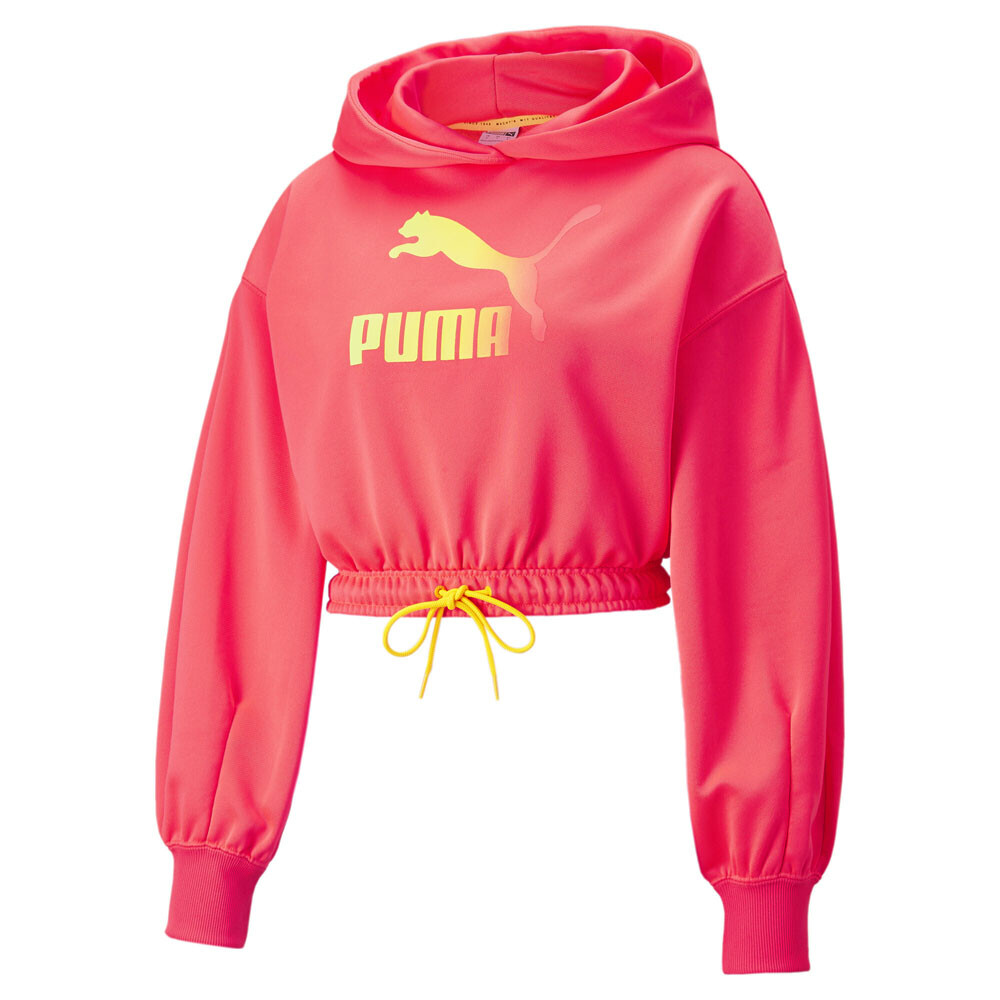 Летний укороченный пуловер с капюшоном Puma Summer Squeeze, женская повседневная верхняя одежда размера L, 5378