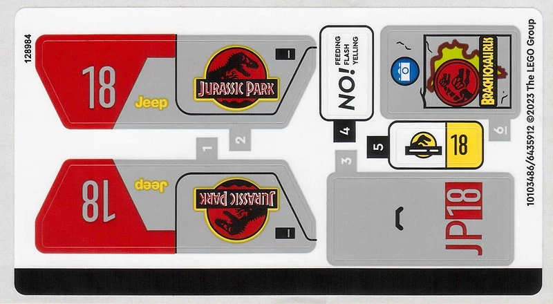 LEGO 76960stk01 JURASSIC WORLD Sticker Sheet for Set 76960 - (10103486/6435912)